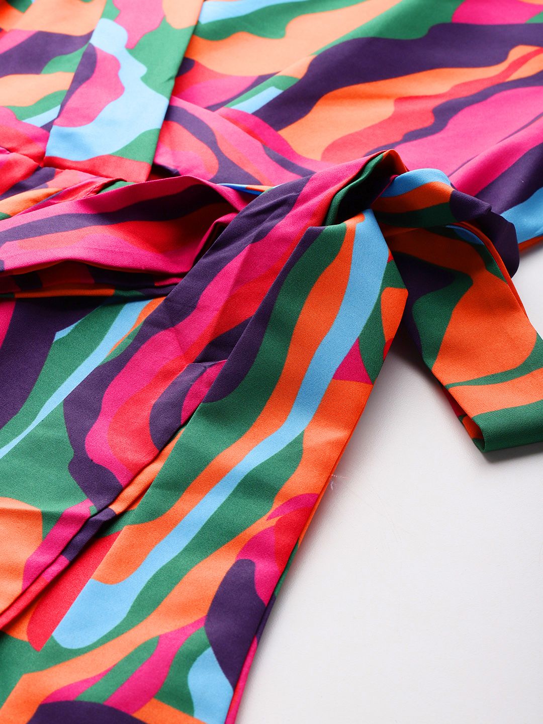 DressBerry Printed Midi Wrap Dress