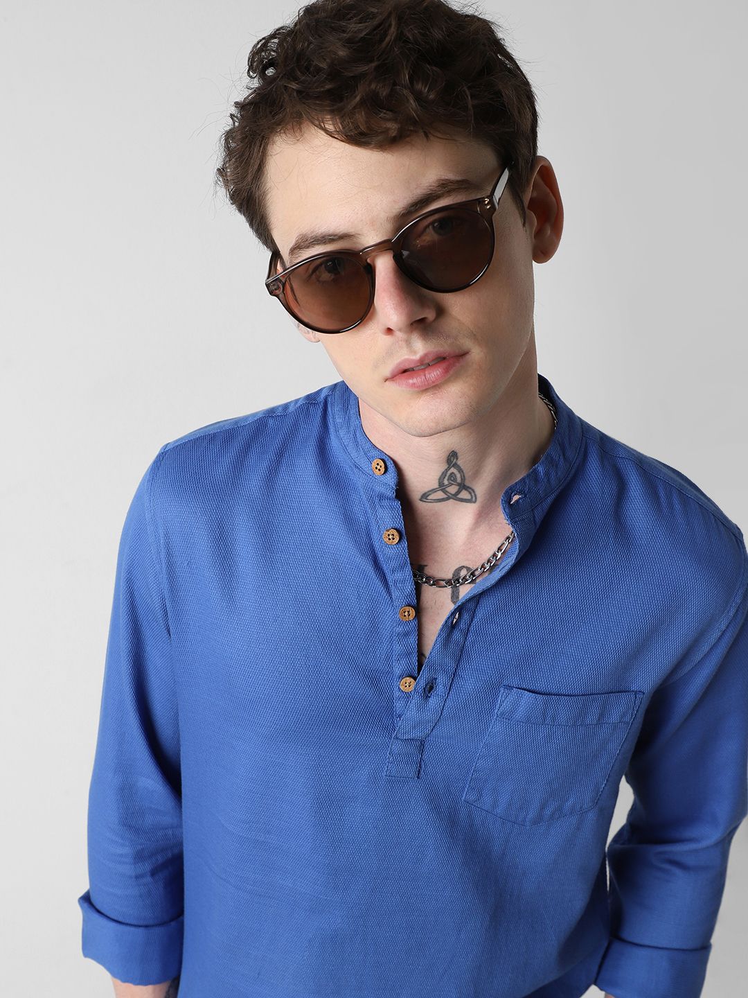 VASTRADO Men Thread Work Kurta