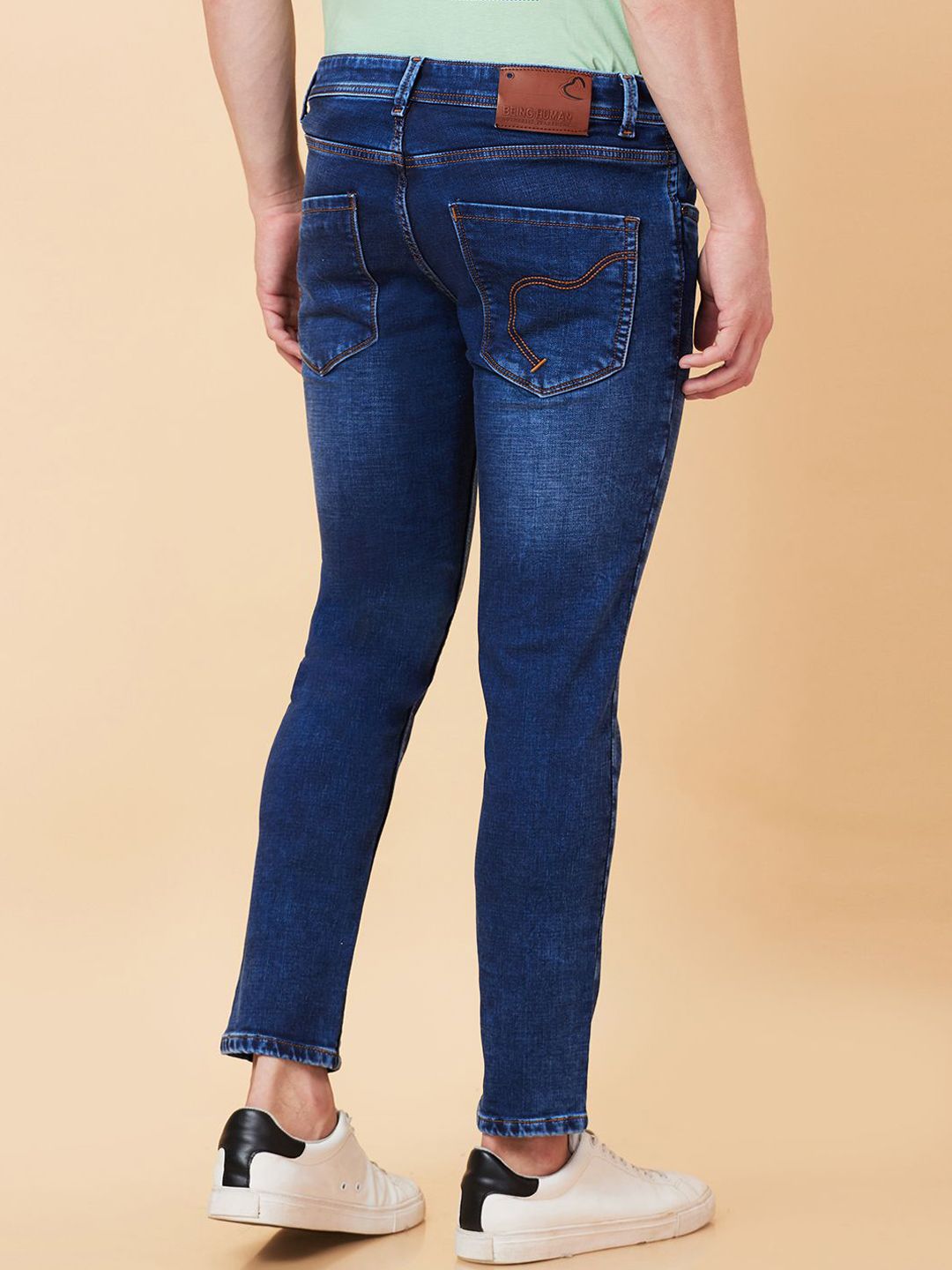 Being Human Men Slim Fit Mid-Rise Heavy Fade Jeans