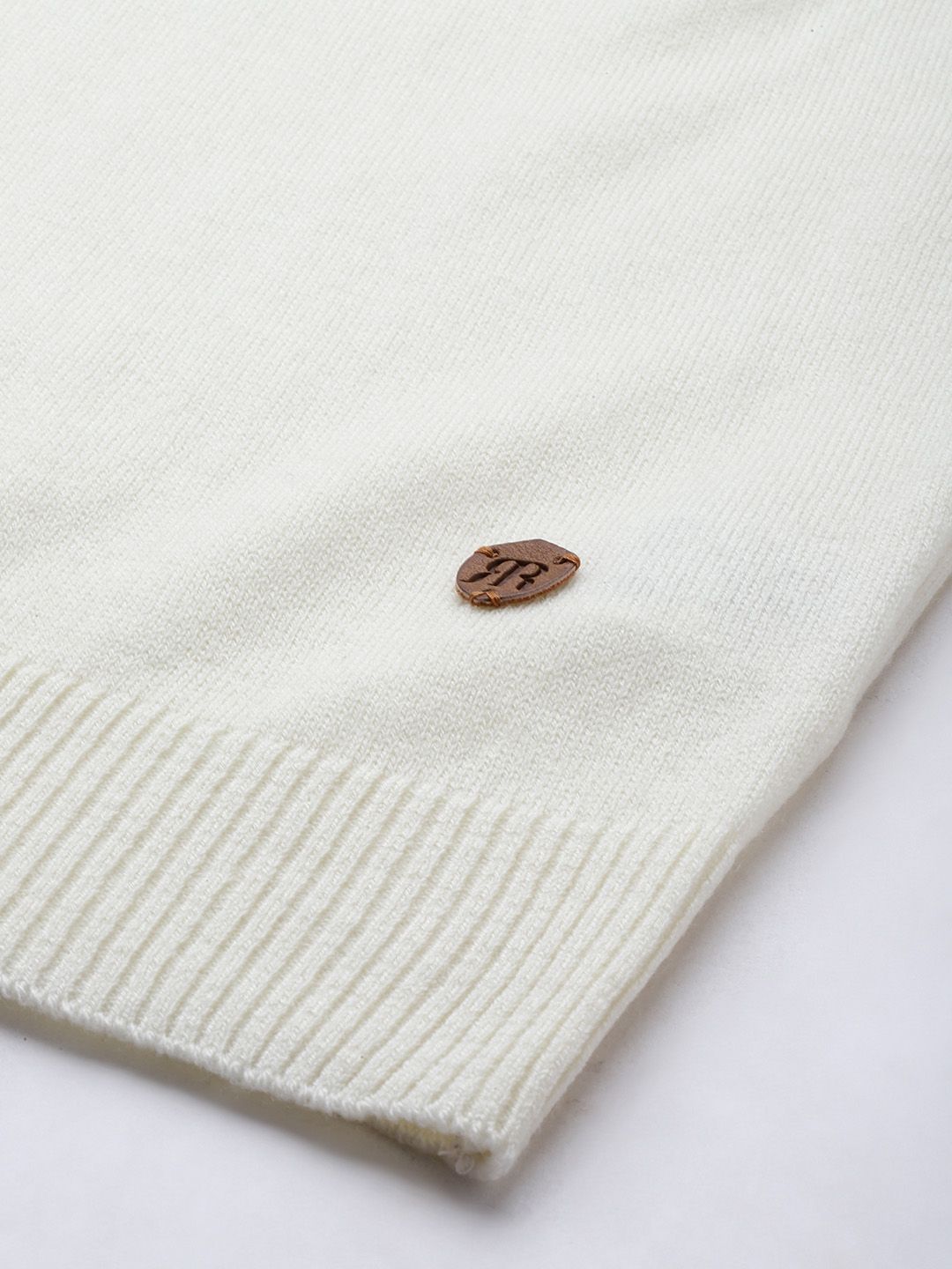 Raymond Men Off White & Blue Geometric Sweater