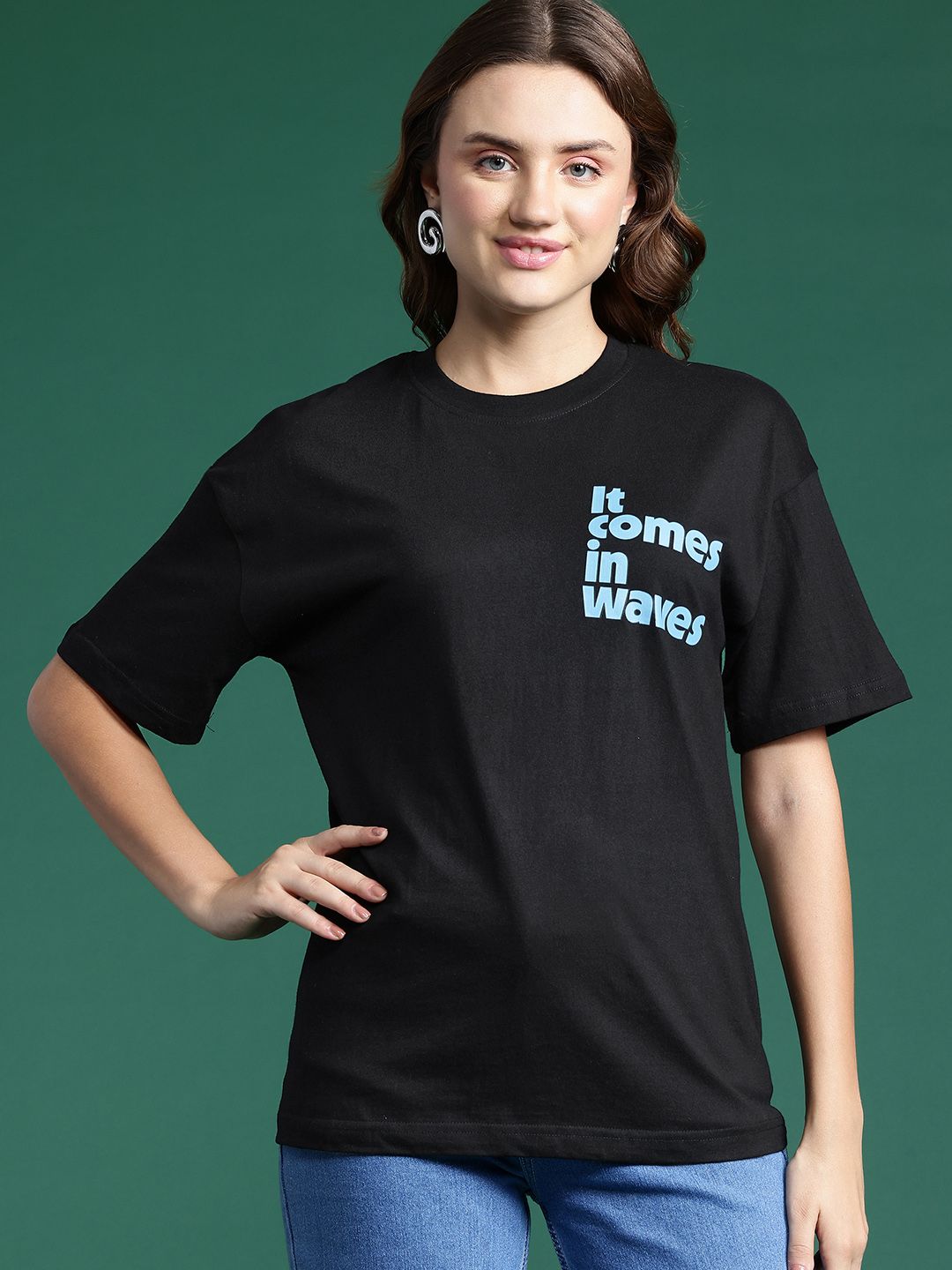 DressBerry Women Printed Pure Cotton T-shirt