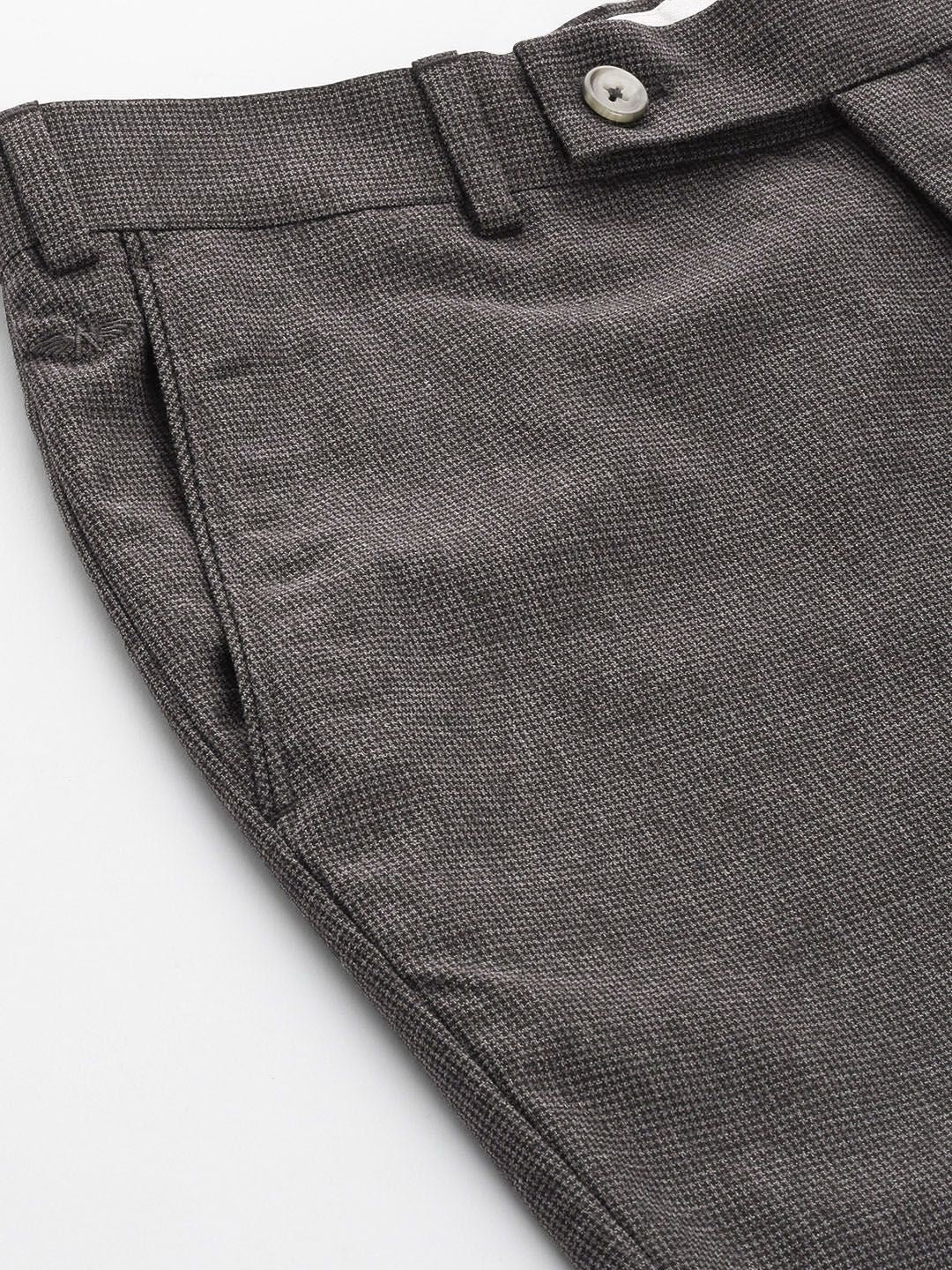 Park Avenue Men Mid-Rise Textured Smart Trousers