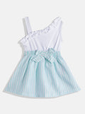 Moms Love Infant Girls Striped Pure Cotton Dress with Bow Detail