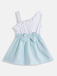 Moms Love Infant Girls Striped Pure Cotton Dress with Bow Detail