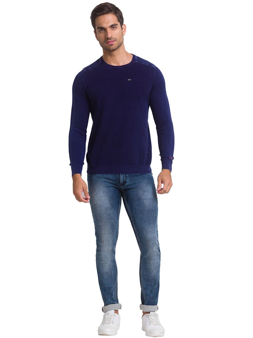 Being Human Men Navy Blue Pullover Sweatshirt