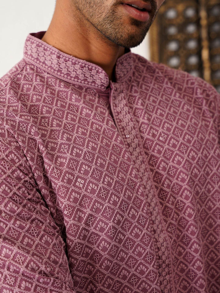 Jompers Ethnic Motifs Embroidered Sequinned Mandarin Collar Straight Kurta