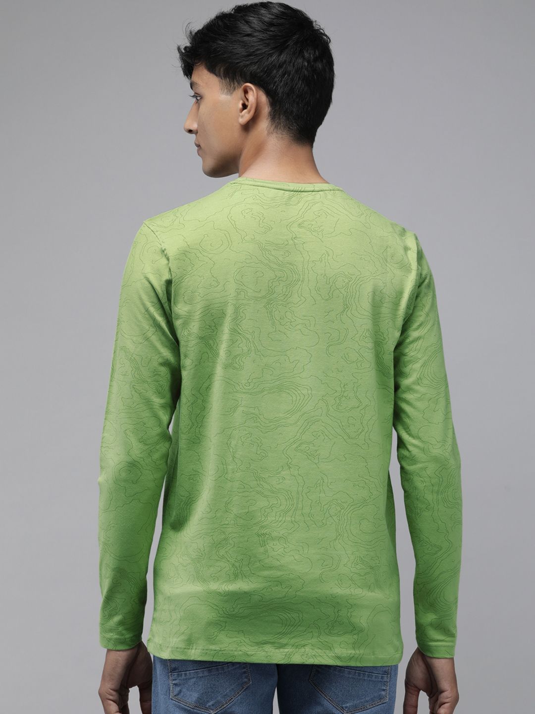 SPYKAR Abstract Printed Applique Slim Fit T-shirt