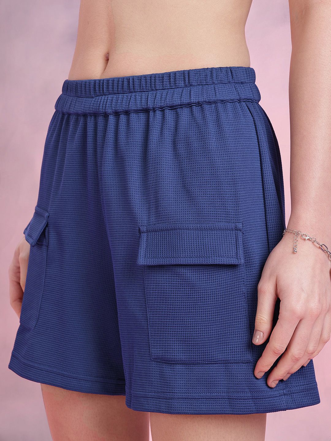 DressBerry Waffle Textured Cargo-Pocketed Co-Ords