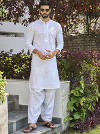 See Designs Ethnic Motifs Embroidered Chikankari Pure Cotton Kurta With Salwar