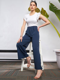 SASSAFRAS Women Flared High-Rise Parallel Trousers