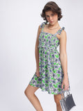 DressBerry Floral Frenzy Smocked A-Line Dress