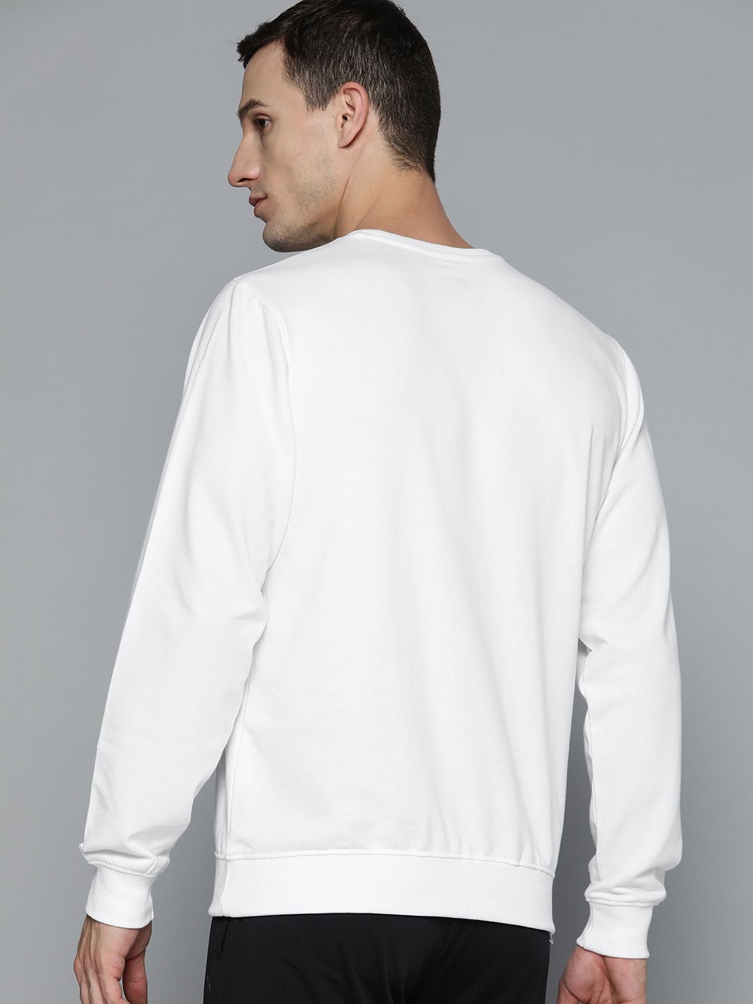 HRX by Hrithik Roshan Men White Brand Logo Printed  Sweatshirt