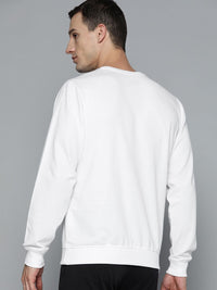 HRX by Hrithik Roshan Men White Brand Logo Printed  Sweatshirt