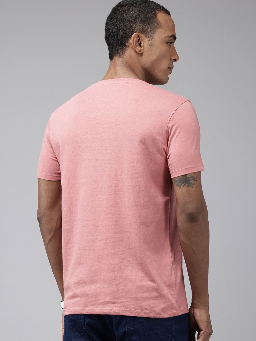 SPYKAR Pure Cotton Typography Printed Slim Fit T-shirt