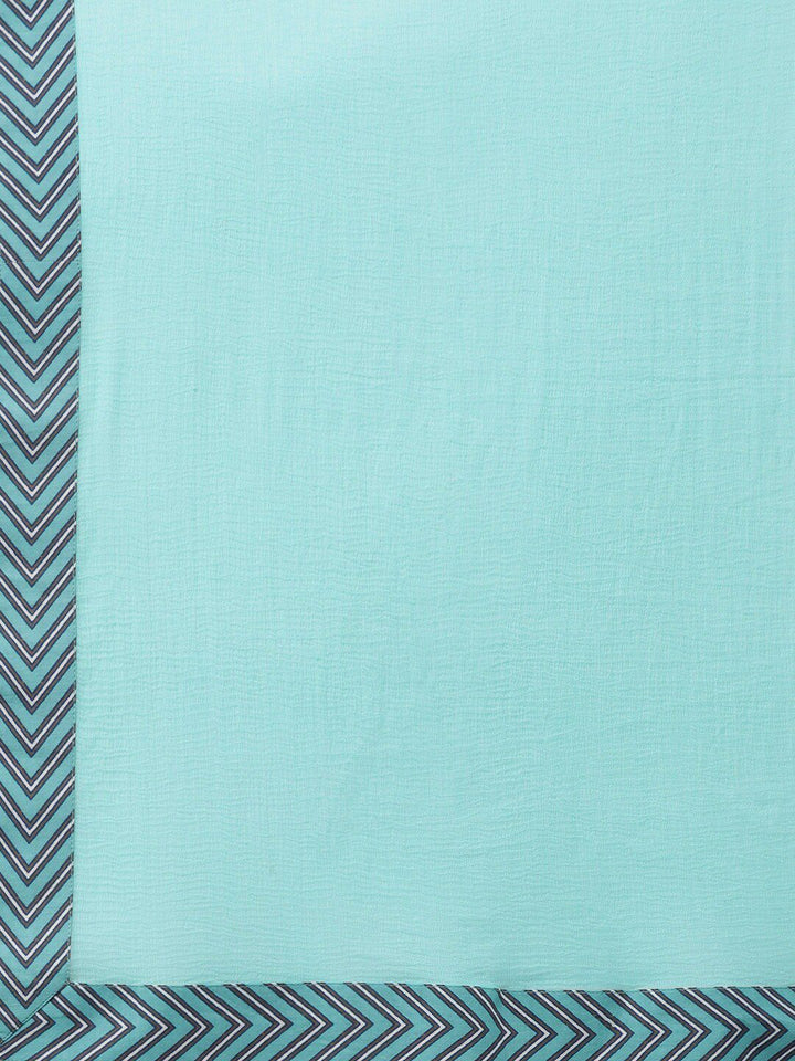 Libas Women Green Floral Printed Pure Cotton Kurta with Trousers & With Dupatta