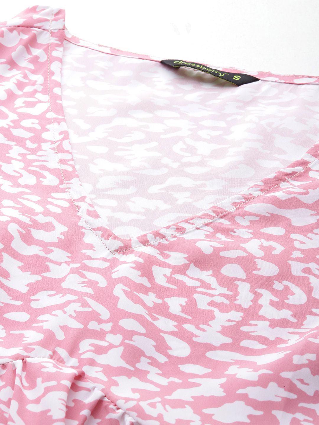 DressBerry Print Puff Sleeve Empire  Dress