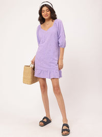 DressBerry Schiffli Splendor Cotton Mini A-Line Dress