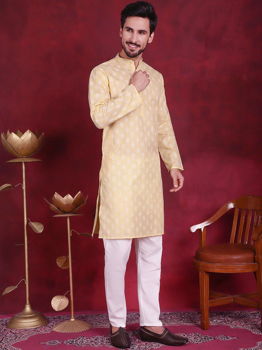 Jompers Ethnic Motif Printed Straight Kurta