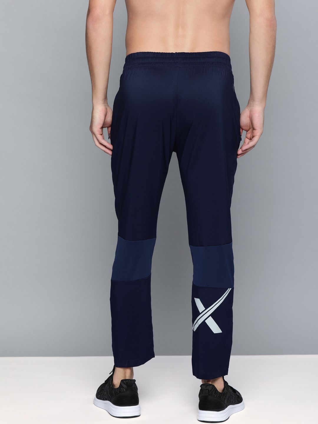 HRX by Hrithik Roshan Men Navy Blue Solid Running Track Pants
