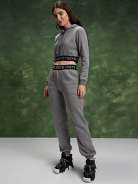 Tokyo Talkies Crop Hoodie Sweatshirt With High-Waisted Jogger Co-Ords
