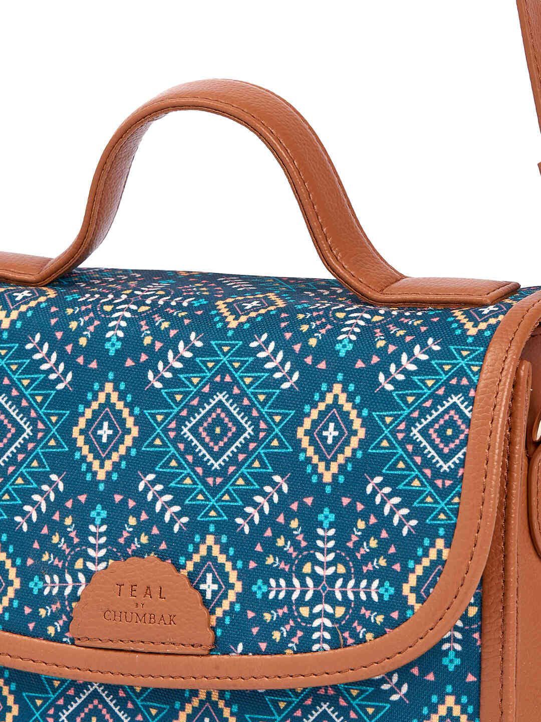 TEAL BY CHUMBAK Graphic Printed Sling Bag