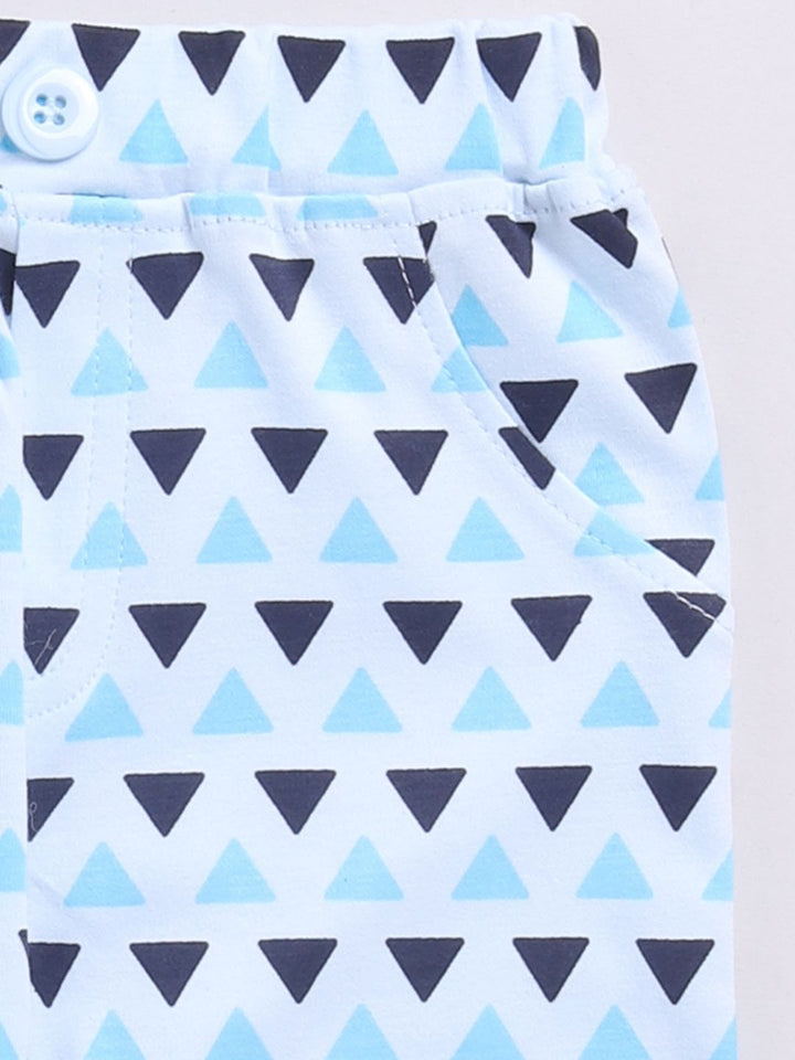 Moms Love Infant Boys Printed Pure Cotton Shirt with Joggers