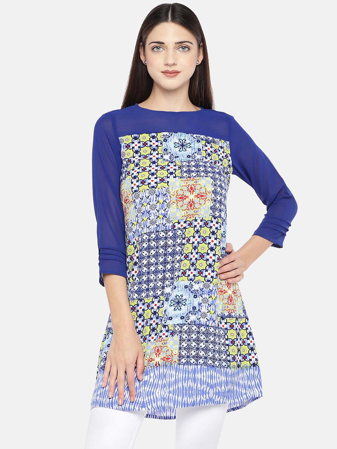 AND Blue Printed Tunic