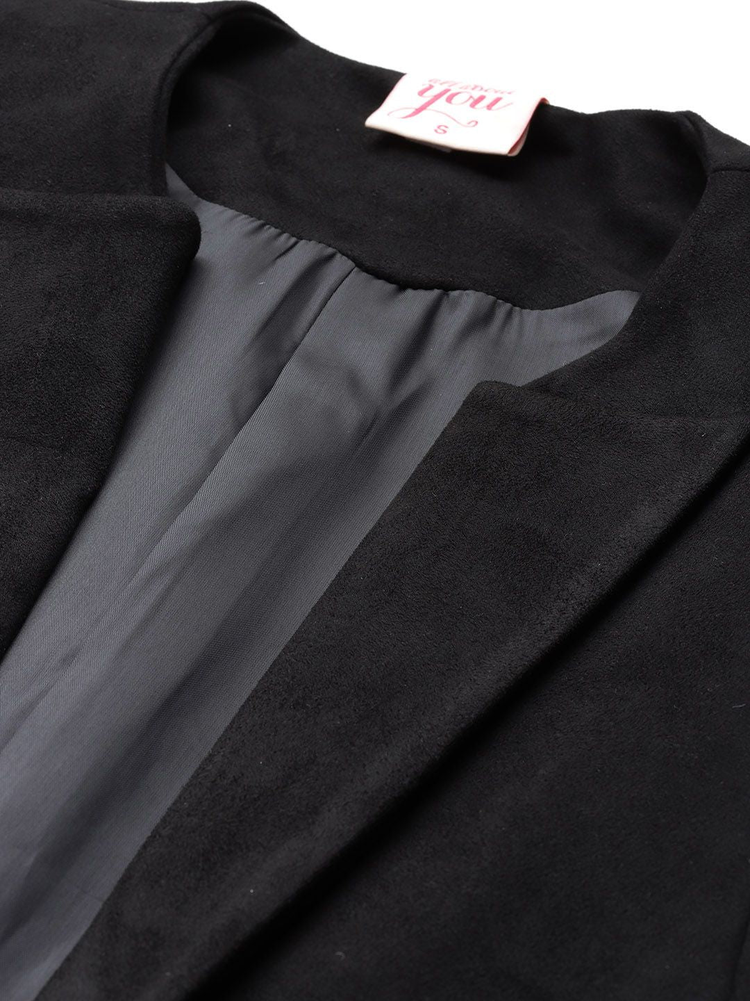 all about you Open-Front Suede-Finish Blazer