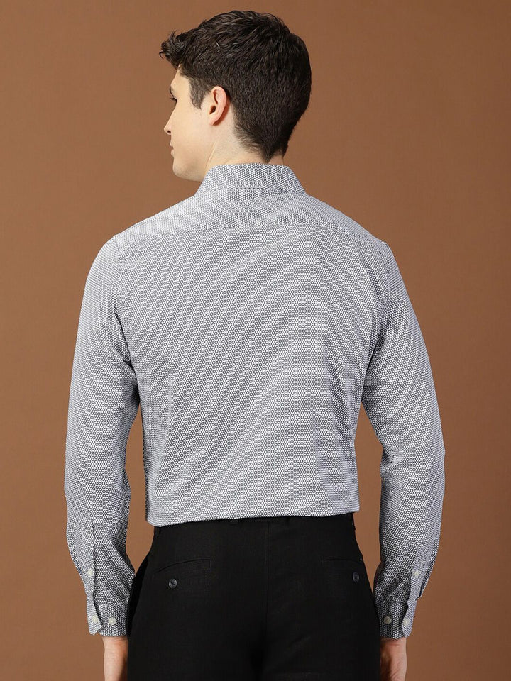 Thomas Scott Classic Slim Fit Micro Ditsy Printed Cotton Formal Shirt