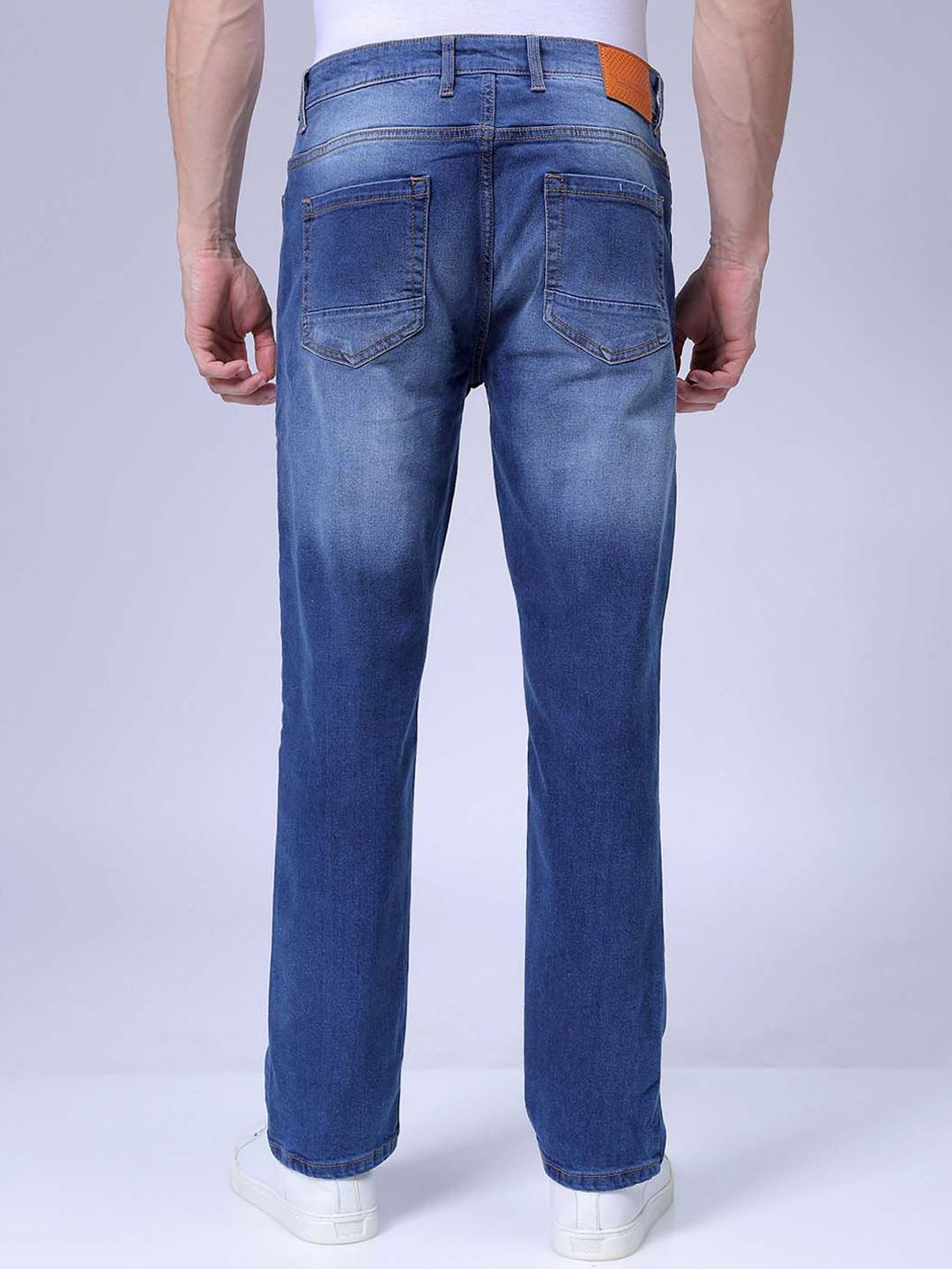 The Indian Garage Co Men Slim Fit Mid-Rise Heavy Fade Stretchable Jeans
