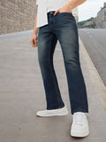 Urbano Fashion Men Bootcut Heavy Fade Clean Look Stretchable Jeans