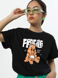 Bewakoof Women Fragile Graphic Printed Boyfriend T-shirt