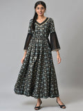 AURELIA Black Floral Printed Liva Maxi Dress