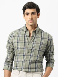 RARE RABBIT Men Torrey Slim Fit Tartan Checked Cotton Shirt