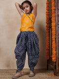 pspeaches V Neck Sleeveless Printed Top & Dhoti Pant Clothing Set