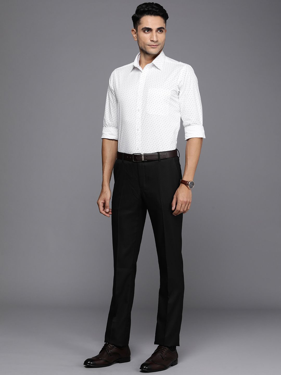 Raymond Pure Cotton Slim Fit Printed Formal Shirt