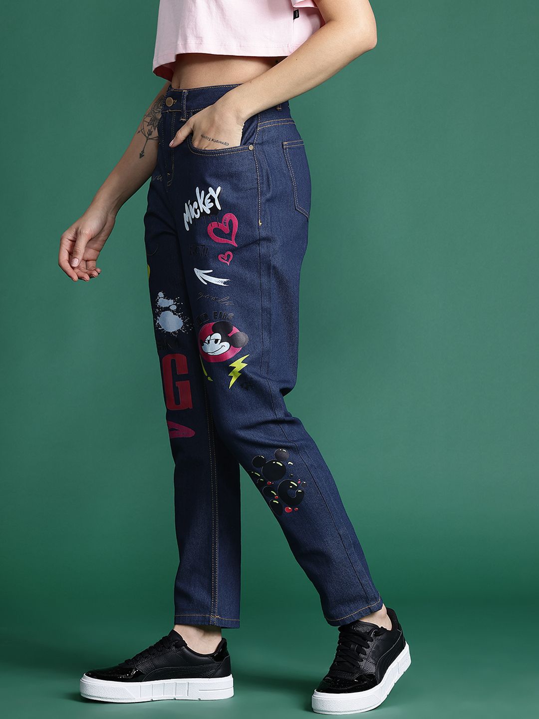 DressBerry Women Boyfriend Fit Printed Stretchable Jeans