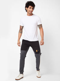 SPYKAR Men Colourblocked Mid-Rise Joggers