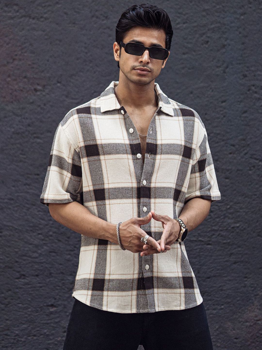 Powerlook Men Tartan Checks Opaque Checked Casual Shirt