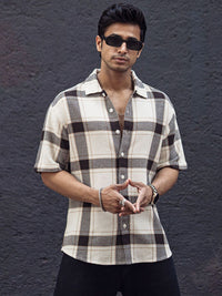 Powerlook Men Tartan Checks Oversized Fit Casual Shirt