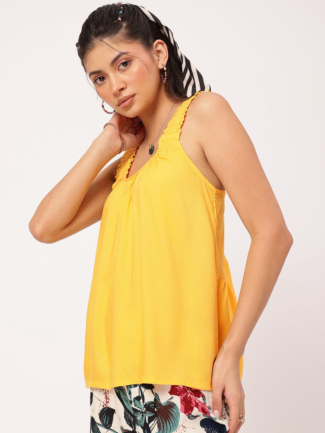 DressBerry Eclectic Ensemble Pleated A-Line Top