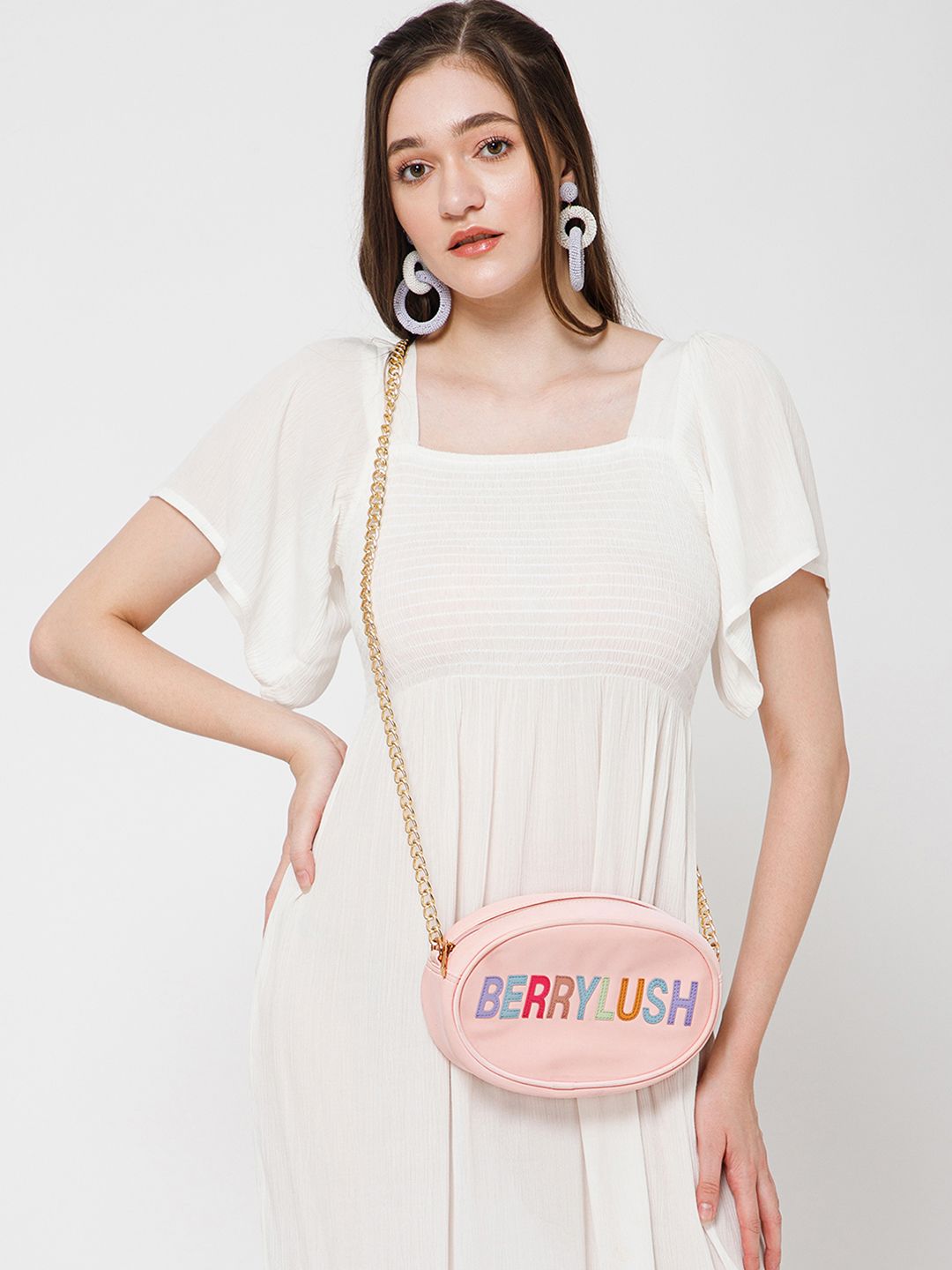 Berrylush Structured Applique Sling Bag