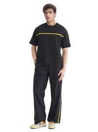 RARE RABBIT Men Striped Round Neck Cotton T-shirt