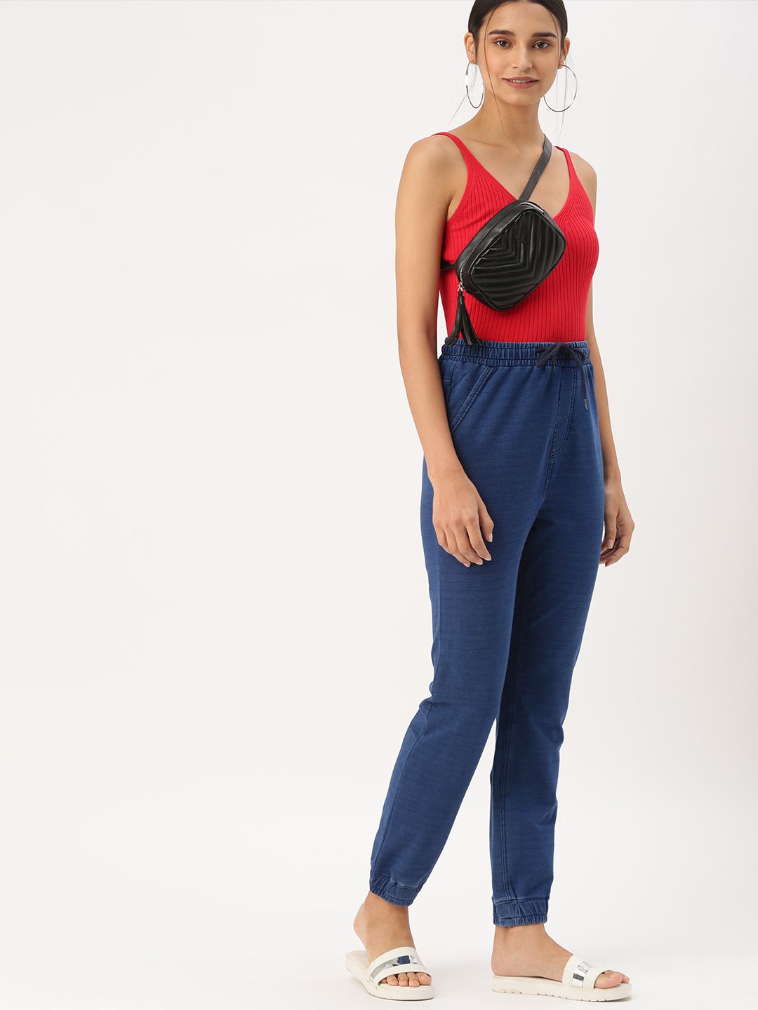 DressBerry Women Blue Solid Joggers