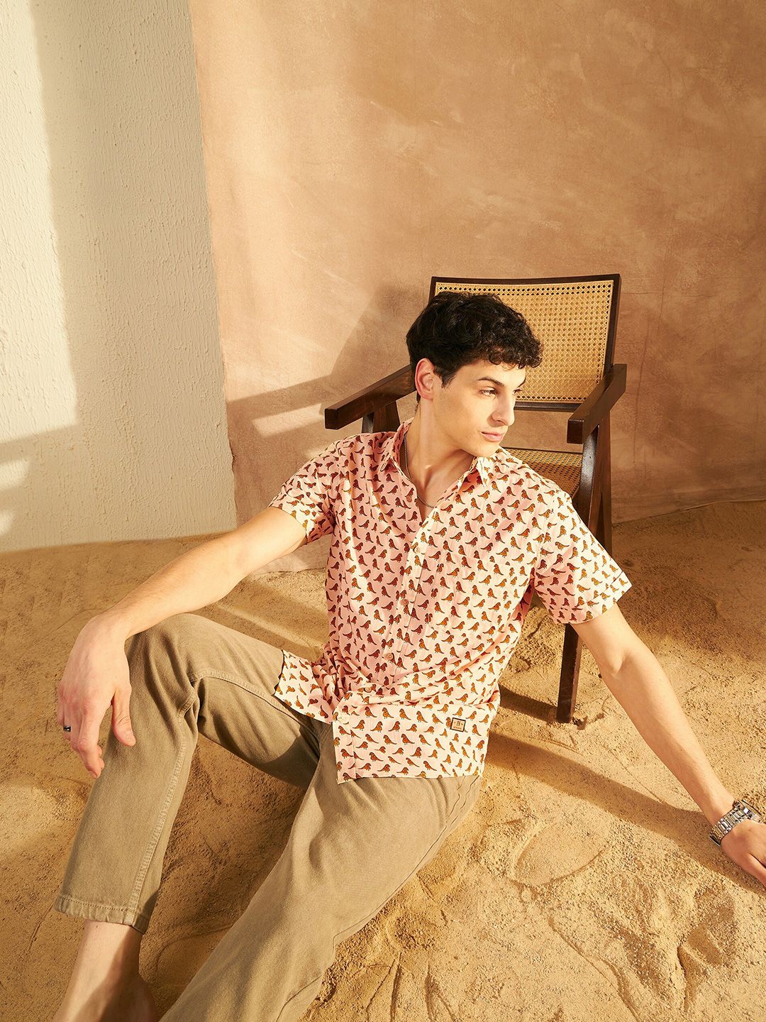 Blok Dennison dicetak baju kasual ringan