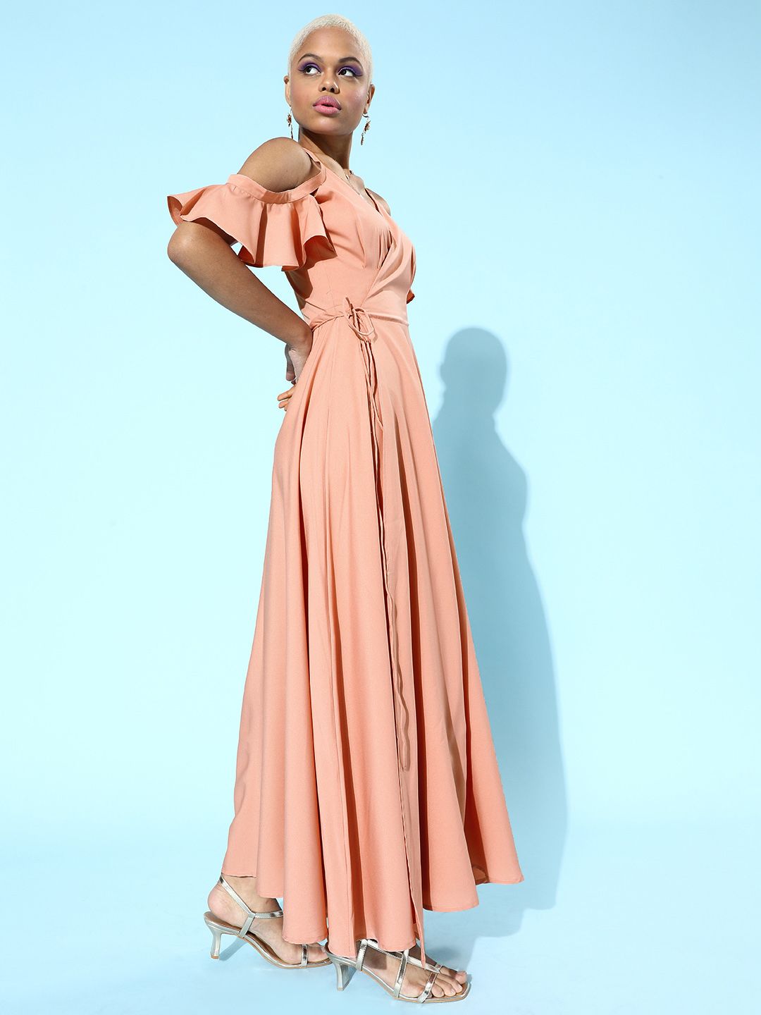 Berrylush Women Pretty Pink Solid Sweetheart Neck Dress