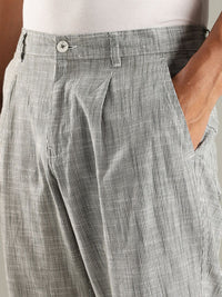 Thomas Scott Men Smart Straight Fit Pleated Linen Trouser