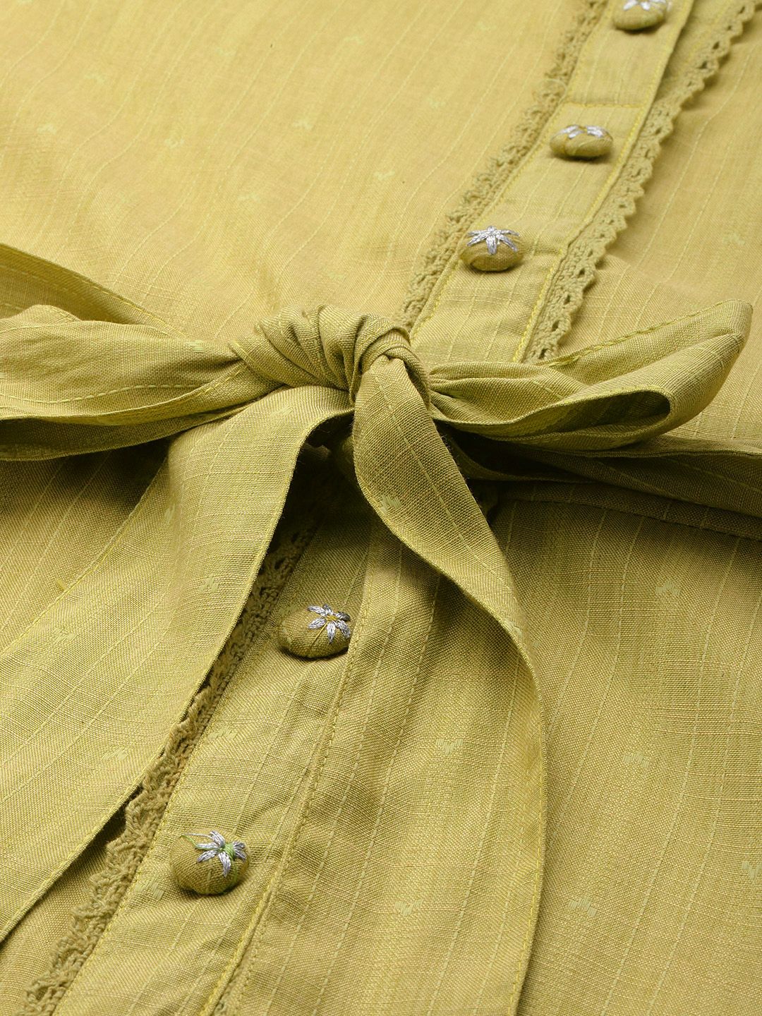 Anouk Women Woven Design Gotta Patti Dobby A-Line Kurta