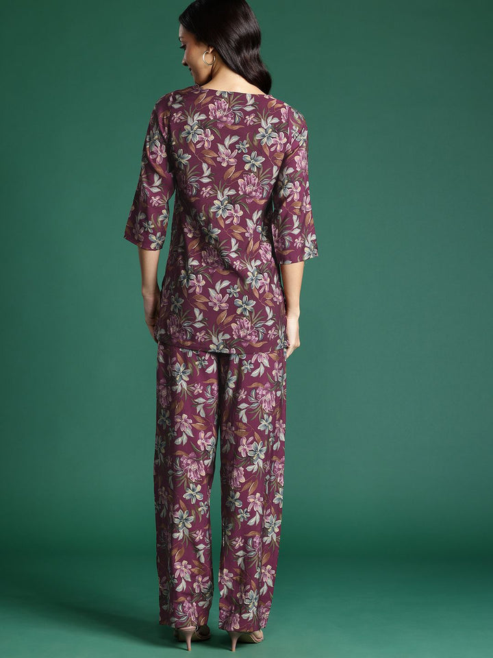 DressBerry Floral Printed Tunic With Trousers Co-Ords
