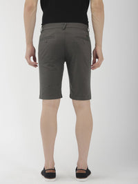 The Indian Garage Co Men Grey Solid Slim Fit Chino Shorts